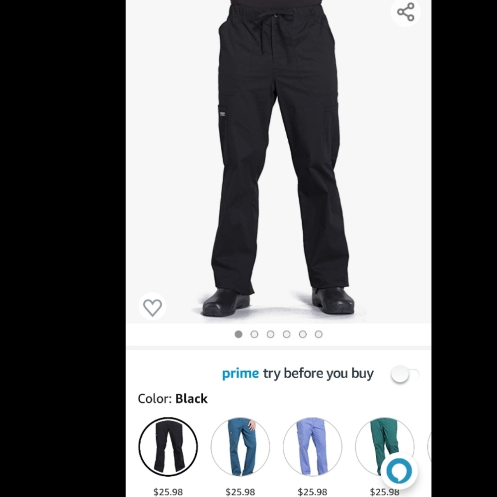 Black men's scrub pants